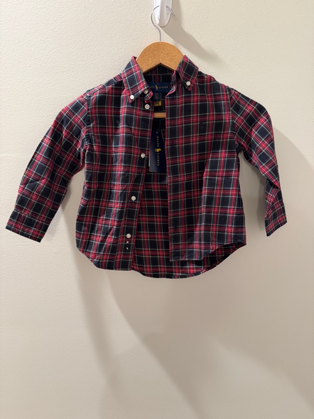 Ralph Lauren Navy and Red Plaid Button-Down Shirt